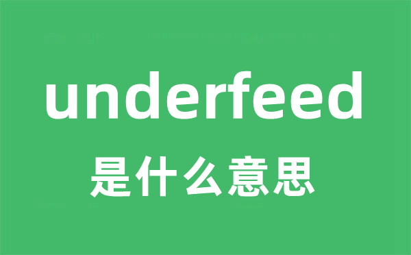 underfeed是甚么意义