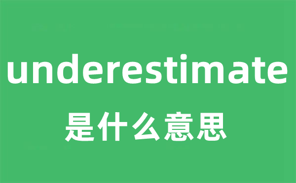 underestimate是甚么意义