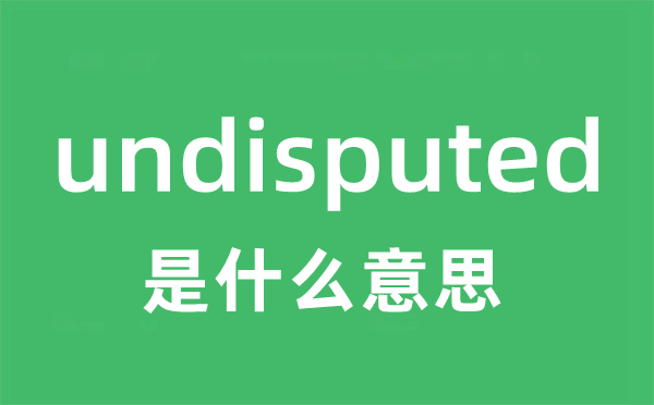 undisputed是甚么意义