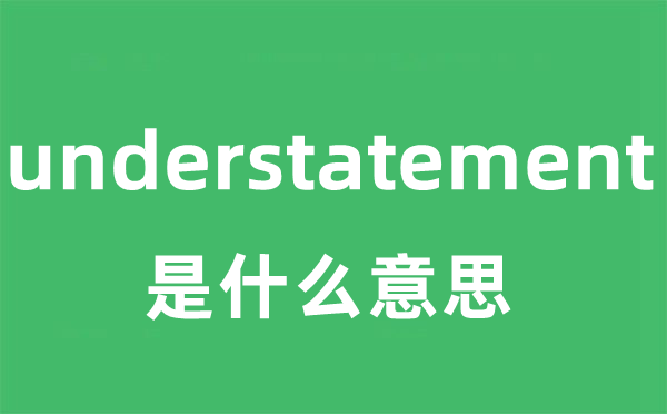 understatement是甚么意义