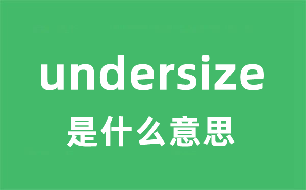 undersize是甚么意义