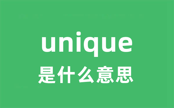 unique是甚么意义