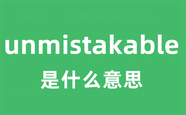 unmistakable是甚么意义