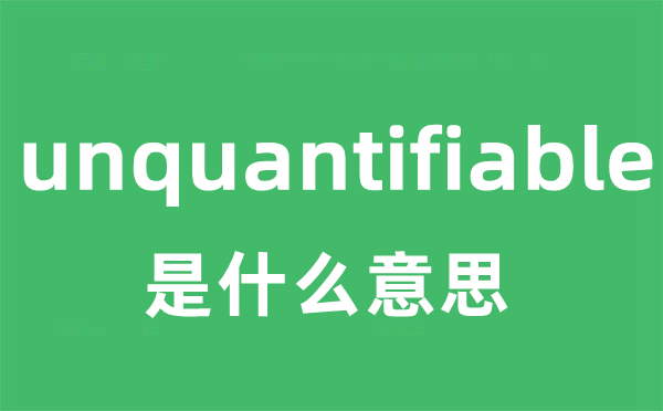 unquantifiable是甚么意义