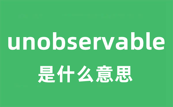 unobservable是甚么意义