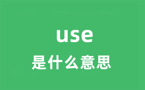 use是甚么意义