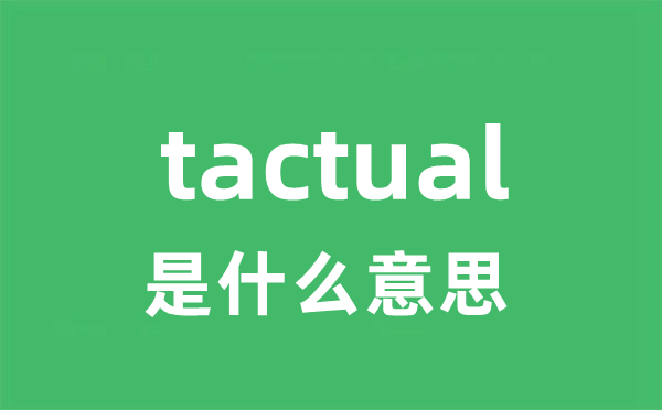 tactual是甚么意义
