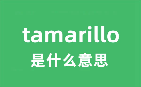 tamarillo是甚么意义