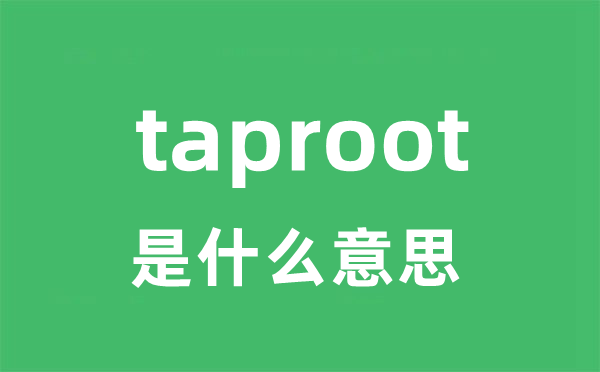 taproot是甚么意义