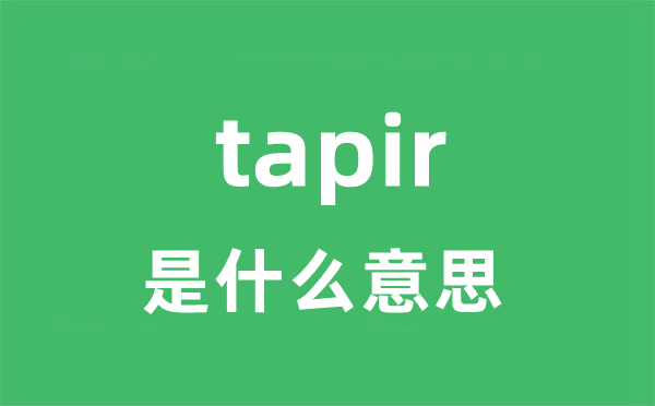 tapir是甚么意义