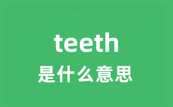 teeth是甚么意义