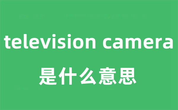 television camera是甚么意义