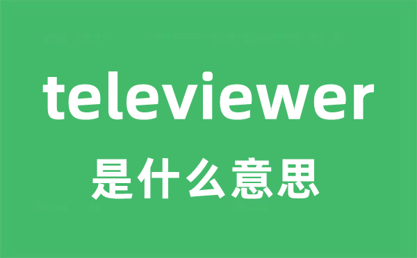 televiewer是甚么意义