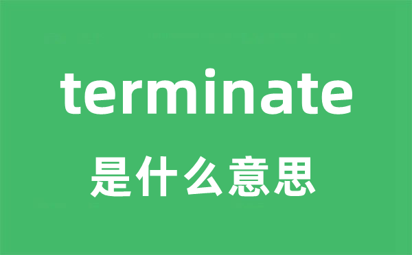 terminate是甚么意义