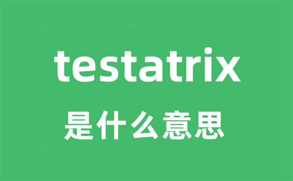 testatrix是甚么意义