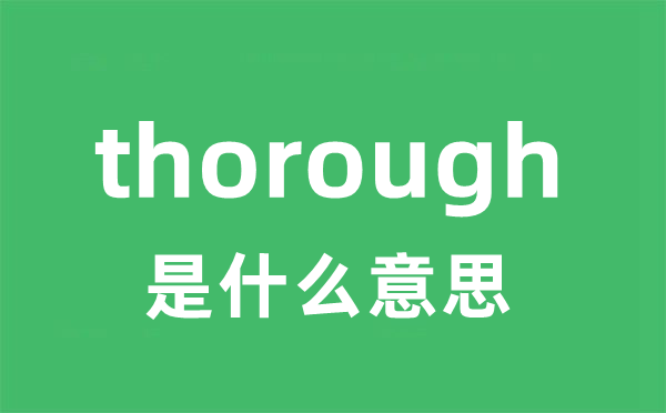 thorough是甚么意义