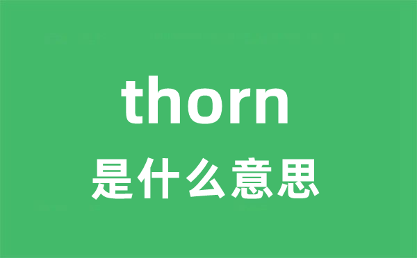 thorn是甚么意义