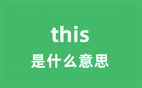 this是甚么意义