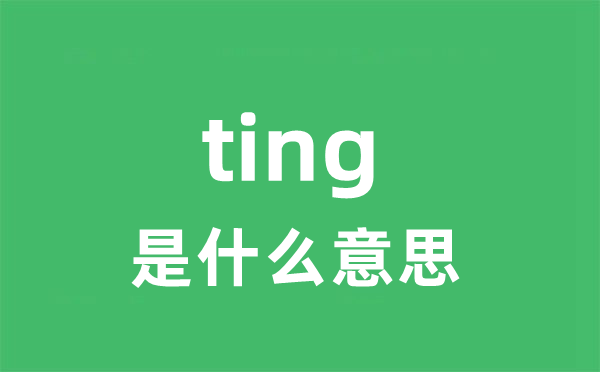ting是甚么意义