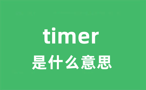 timer是甚么意义