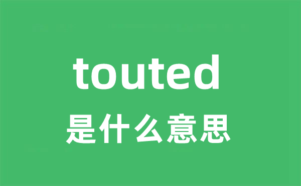 touted是甚么意义