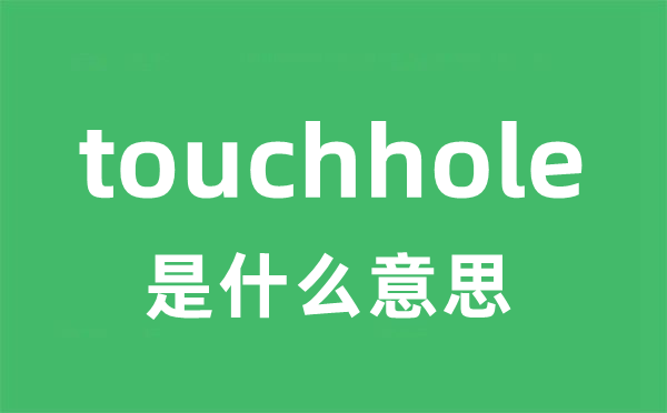 touchhole是甚么意义