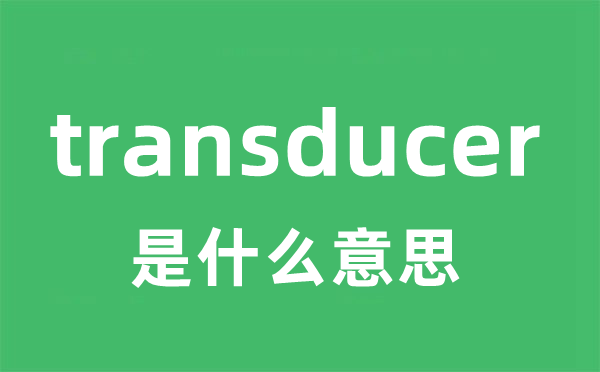 transducer是甚么意义