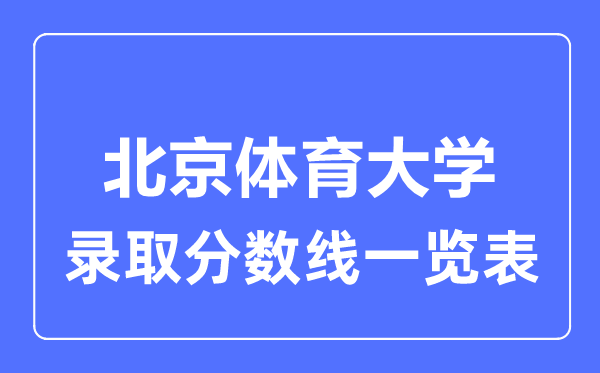 2023年高考几多分能上北京体育大学？附各省登科分数线