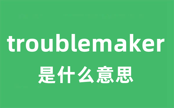 troublemaker是甚么意义