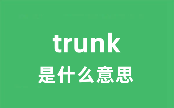 trunk是甚么意义
