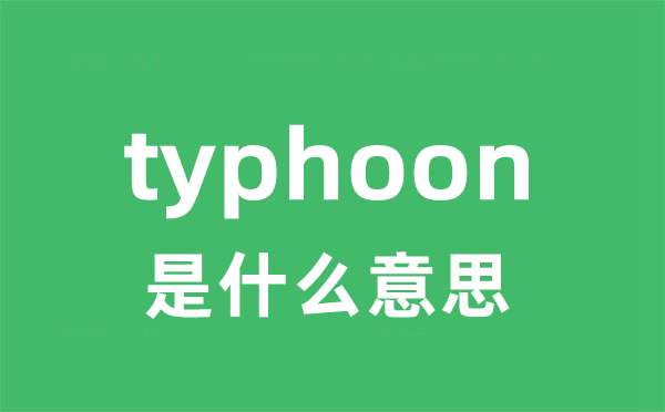 typhoon是甚么意义