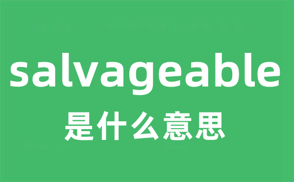 salvageable是甚么意义