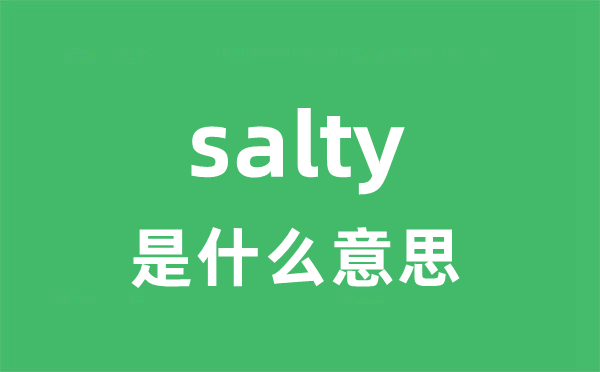 salty是甚么意义