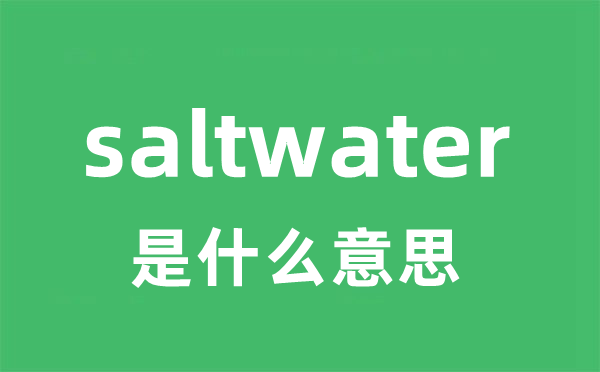 saltwater是甚么意义