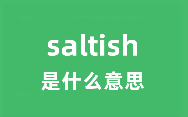 saltish是甚么意义