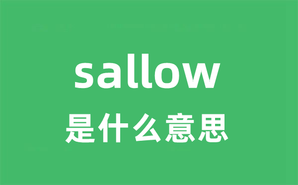 sallow是甚么意义