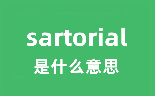 sartorial是甚么意义