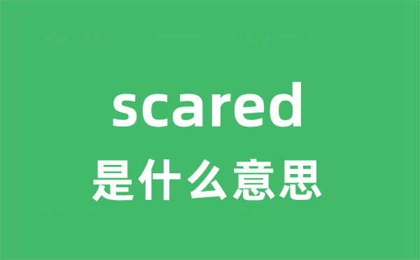 scared是甚么意义
