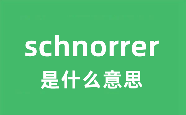 schnorrer是甚么意义