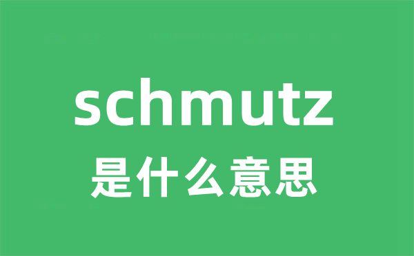 schmutz是甚么意义