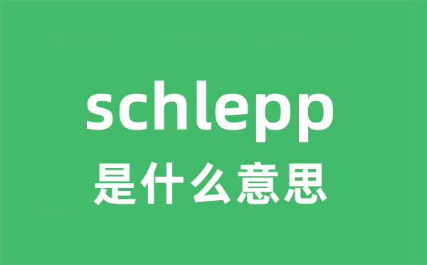 schlepp是甚么意义