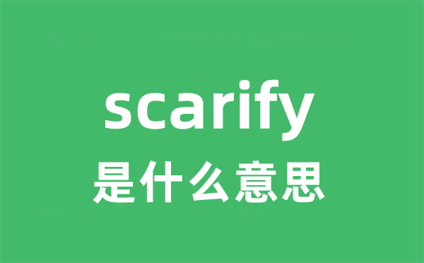 scarify是甚么意义