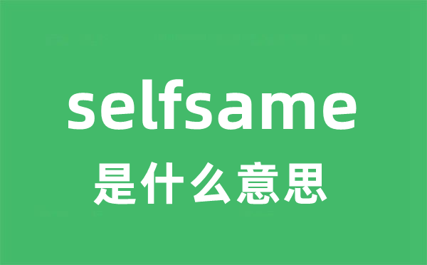 selfsame是甚么意义