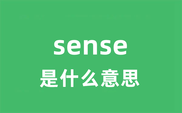 sense是甚么意义