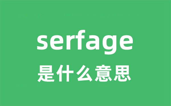 serfage是甚么意义