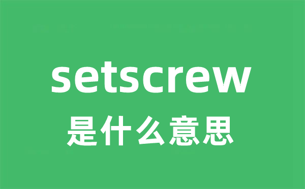setscrew是甚么意义