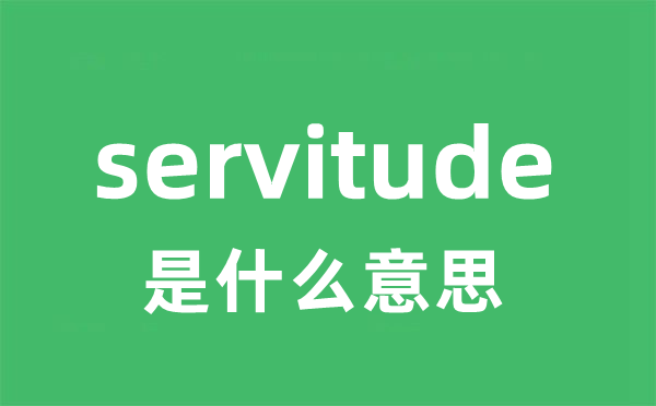 servitude是甚么意义