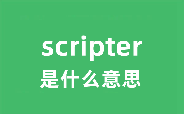 scripter是甚么意义
