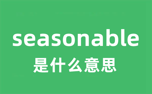 seasonable是甚么意义