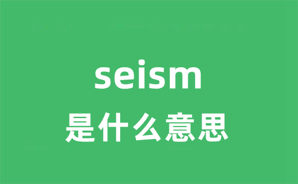 seism是甚么意义